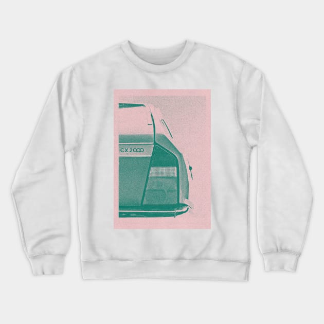 Citroen CX 2000 / Vintage Styled Duotone Art Print Crewneck Sweatshirt by unknown_pleasures